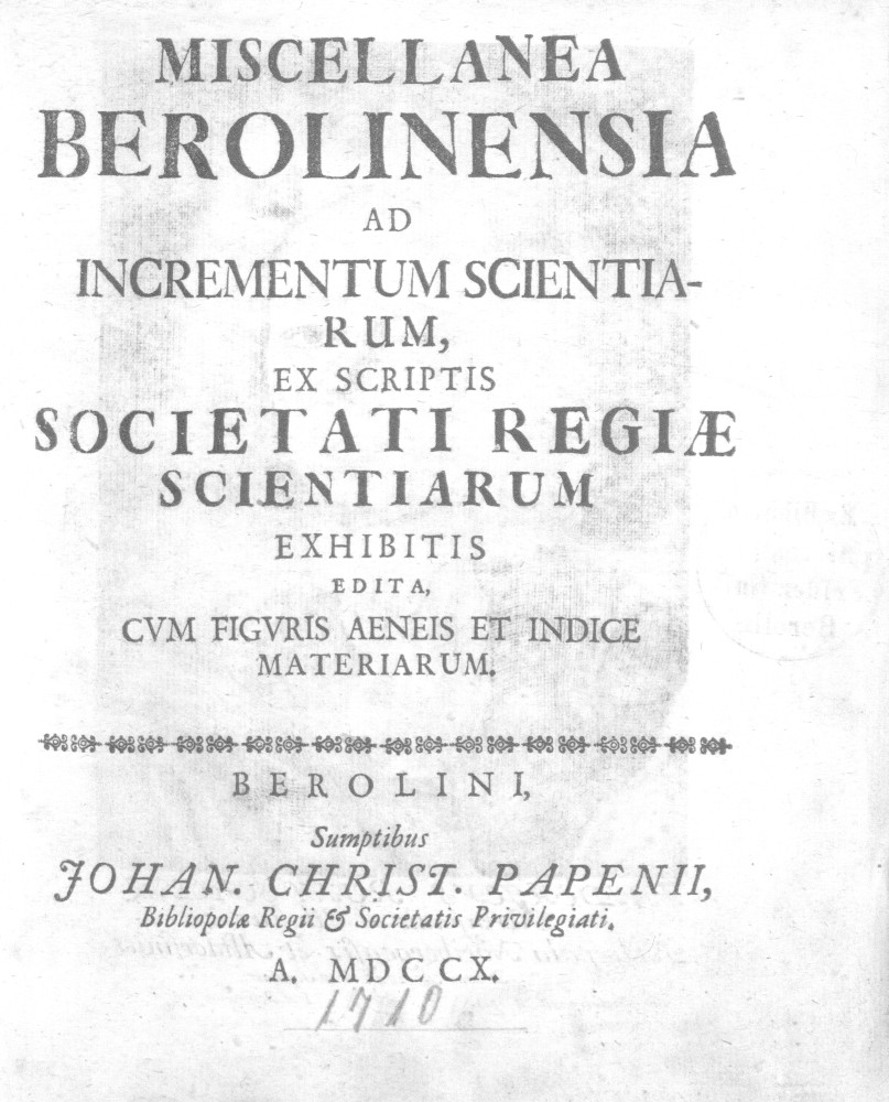 Miscellanea Berolinensia