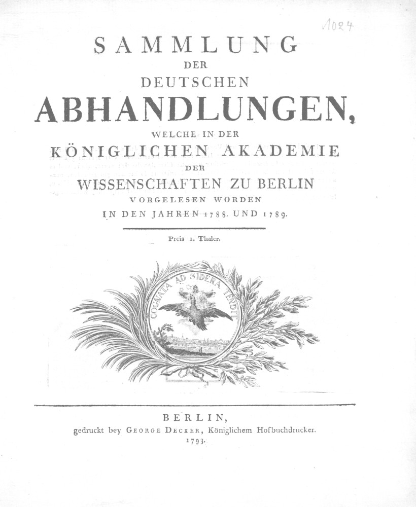 Sammlung der deutschen Abhandlungen